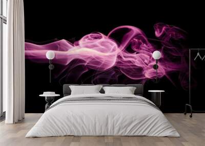 Purple smoke on black background Wall mural