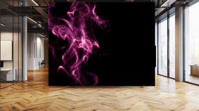 Purple smoke on black background Wall mural