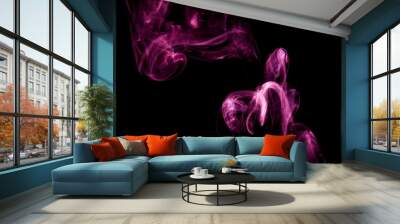 Purple smoke on black background Wall mural