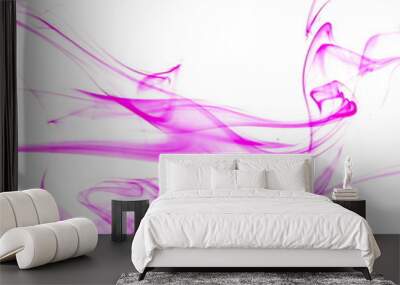 Purple smoke on white background Wall mural