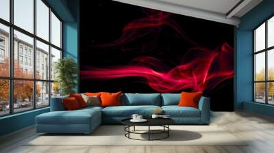 Red smoke on black background Wall mural