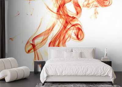 Red smoke on white background Wall mural