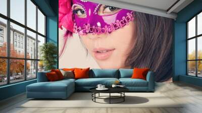 beautiful woman in a carnival mask Wall mural