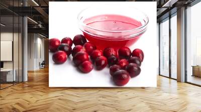 Jelly with Cranberries in Glass Wall mural