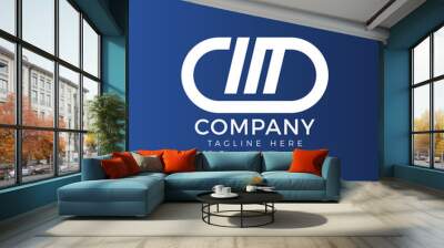 Letter CIMD simple logo design in oval line shape for brand identity, bussines, and personal logo Wall mural