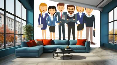 Business team of employees illustration Wall mural