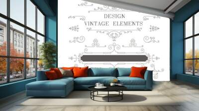 Vintage design template, borders, retro elements, Frame, for invitation illustration Wall mural