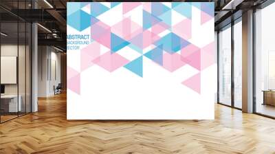 abstract background geometric blue and pink Wall mural