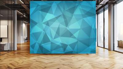 abstract background of dark green geometric polygon Wall mural