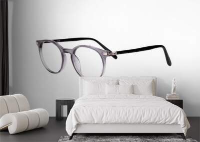 optical glasses frame stands on a white background Wall mural