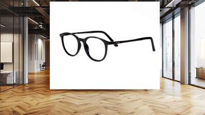 optical glasses frame stands on a white background Wall mural