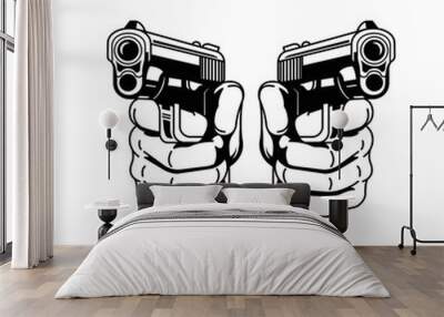 Hand gun illustration design vector Wall mural