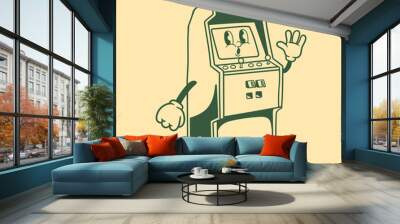 Vintage character design from arcade game Wall mural