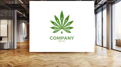 logo of a leaf. A design that reflects a company or job that prioritizes the environment. Wall mural