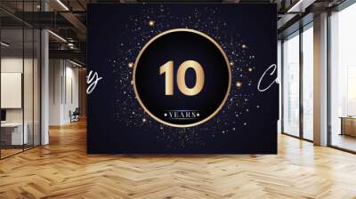 10th years anniversary celebration for brochure, banner, happy birthday, wedding, greetings, ceremony, graduation, invitation card. 10 Year Anniversary Template Design Vector. Wall mural