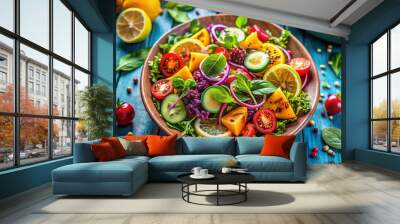 salad with tomatoes and cucumbers Wall mural