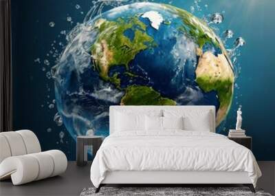 Concept of water conservation and global environment protection. earth, earth, nature Wall mural