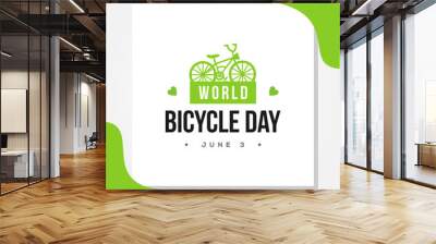 Happy World Bicycle Day Vector Design Illustration For Celebrate Moment Wall mural