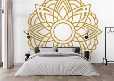 Mandala Wedding Ornament Gold Vector Design Wall mural