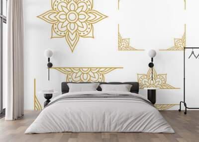 Mandala Wedding Ornament Gold Vector Design Wall mural