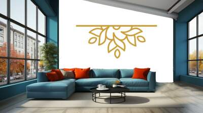 Simple Mandala Frame Gold Vector Design Wall mural