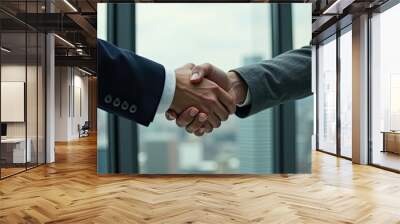 A photo of a handshake between two business professionals, sealing a deal Steps Wall mural