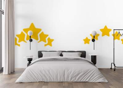 5 star ranking icon set. Five stars review rating vector illustration. Top quality rating symbol. EPS 10 Wall mural