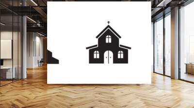 Church bulding line icon set. Icons of christian religion. Flat style. Vector Illustration. Vector Graphic. EPS 10 Wall mural