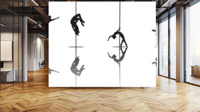 vector silhouette of a woman dancing pole dance Wall mural