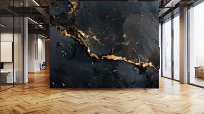 Luxurious black and gold Marble granite texture, Marble stone background. Abstract surface design Wall mural