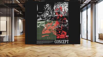 Concept design for streetwear illustration Wall mural