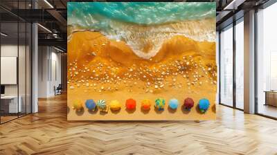 A beach with golden sand image Wall mural