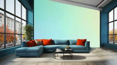 Gradient baby blue to pastel green abstract background Wall mural