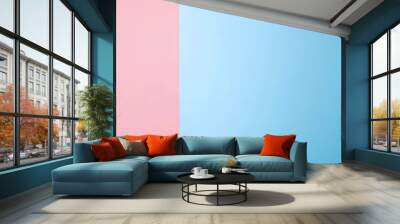 Gradient light rose to baby blue abstract background Wall mural