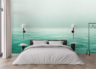 Gradient light sea green to silver abstract background Wall mural