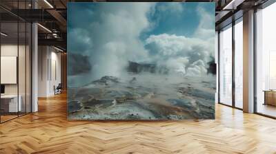 New zealands geysers which emit high jets Wall mural