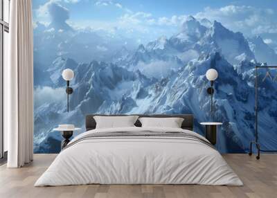 The peaks are surrounded by silent silence Wall mural