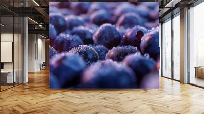 Wet blueberries Wall mural