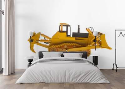 Bulldozer yellow color heavy machine Wall mural