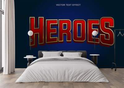 editable text effect, Heroes style Wall mural