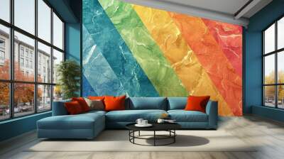 Marble texture, rainbow hues, flat design illustration Wall mural