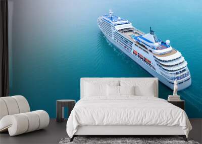 Cruise Ship, Cruise Liners beautiful white cruise ship above luxury cruise in the ocean sea at early in the morning time concept exclusive tourism travel on holiday take at early morning Wall mural