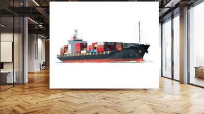 ship on white background with container isolate for logistic transportation concept. Wall mural