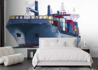 ship with container import export goods to customer. forward mast Wall mural