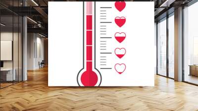 thermometer emotional scale love heart icon. level meter indicator love in Valentine day. vector illustration in flat style modern design. Wall mural