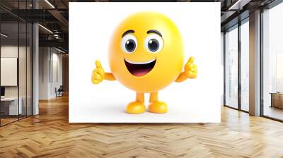 Presenting stand emoji isolated on white background greeting emoticon Wall mural