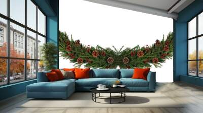 Christmas fir decoration on white Wall mural