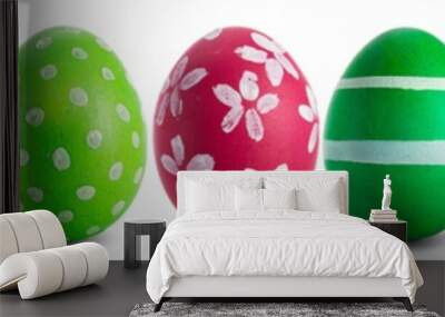 easter egg collection isolated on white Wall mural