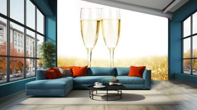 pair of champagne flutes Wall mural