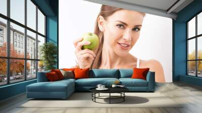 Perfect woman with apple Wall mural